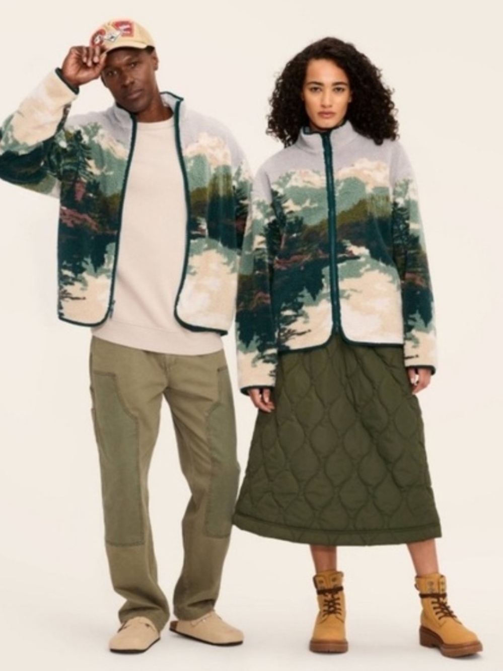 Woolrich x Target Scenic Zip-Up Teddy Fleece Landscape Jacket XXL Unisex